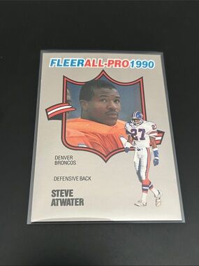 Fleer All-Pro 1990 Steve Atwater Denver Broncos Football Card - Orange